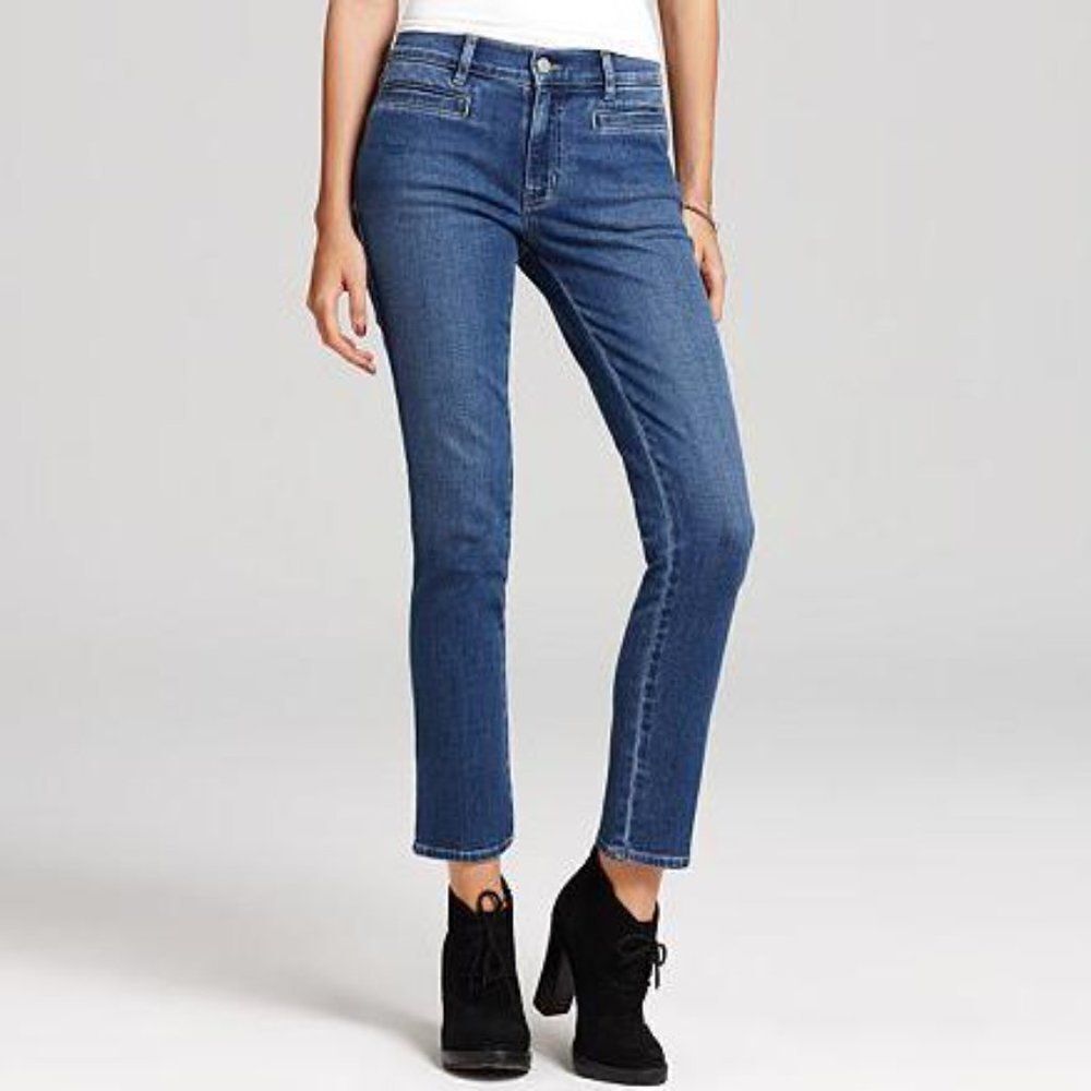 MiH Paris Mid Rise Cropped Skinny Jeans in Baez